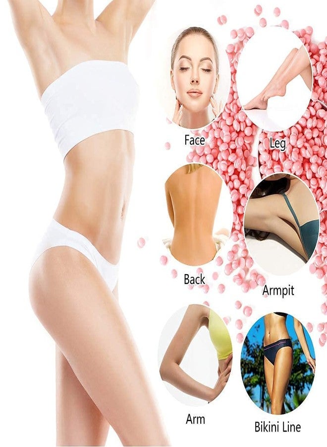 Plenteous حبيبات شمع صلبة وفيرة، 100 غرام من حبيبات الشمع الصلبة غير المؤلمة مع 10 أدوات تطبيق، حبيبات شمع احترافية للحواجب، الإبط، منطقة البكيني، الظهر، الصدر، الساقين، إزالة الشعر بدون ألم. (وردي، 1) - Image 5