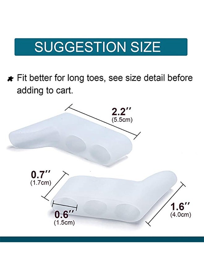 MIKO - 2 Piece Pinky Gel Toe Separators, 3-Holes Toe Separators for Overlapping Toe,Toe Straightener Toe Correctors and Protect - Image 1
