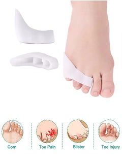 MIKO 2 Piece Pinky Gel Toe Separators, 3-Holes Toe Separators for Overlapping Toe,Toe Straightener Toe Correctors and Protect  - Image 1