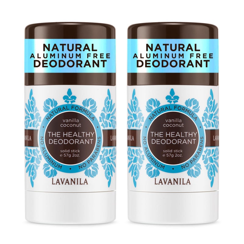 Lavanila Vanilla Coconut Deodorant for Women 2-Pack (2 Oz Each) - Natural Aluminum Free Solid Stick Deodorant, Made In USA, Vegan - Image 1