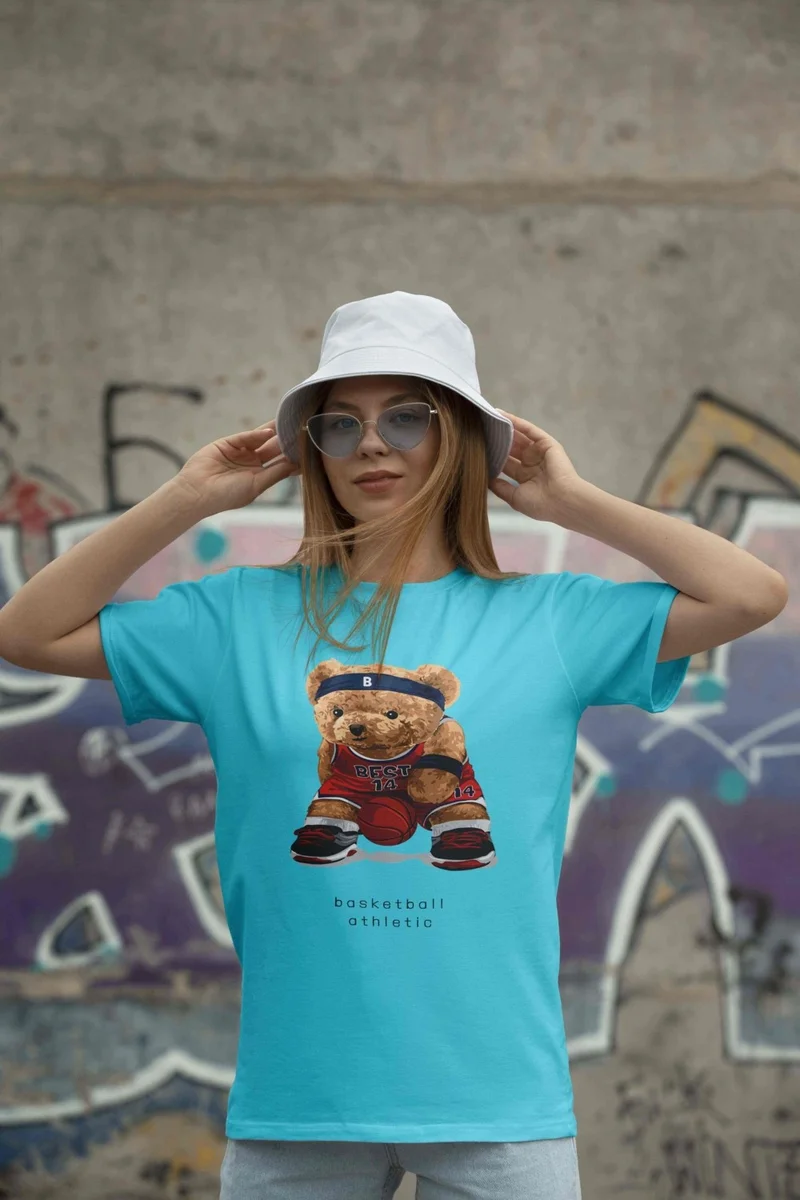 دوغ فش Teddy Women's Oversize Blue T-Shirt