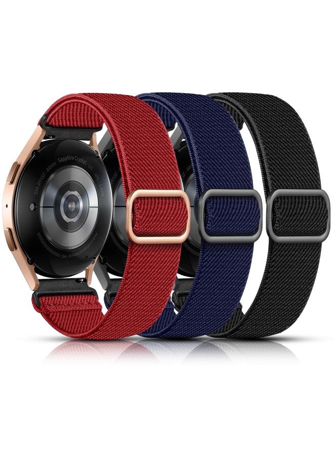 Lerobo Elastic Bands Compatible with Samsung Galaxy Watch 7 6 5 4 40mm 44mm/Watch 6 4 Classic Band 42mm 46mm 43mm 47mm/Galaxy Watch 5 Pro Band 45mm/Active 2,3Pack 20mm Soft Adjustable Nylon Sport Band - Image 1