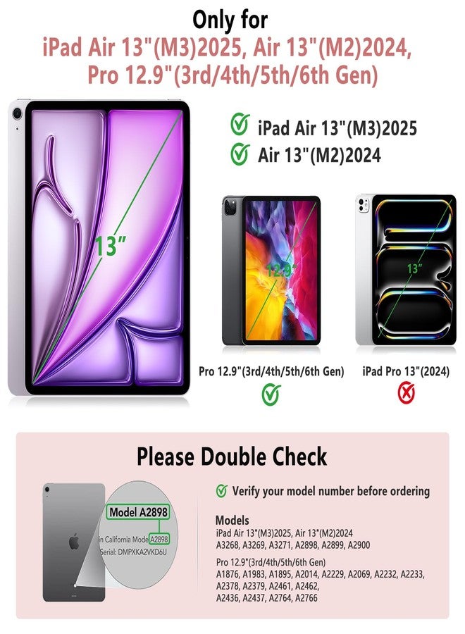 TQQ iPad Air 13 Inch Case Keyboard (M3 2025 / M2 2024), iPad Pro 12.9 (6th, 5th, 4th, 3rd Gen) Keyboard - 360° Rotatable, 7-Color Backlight, Multi-Touch Trackpad, Thin & Light (Pink) - Image 2
