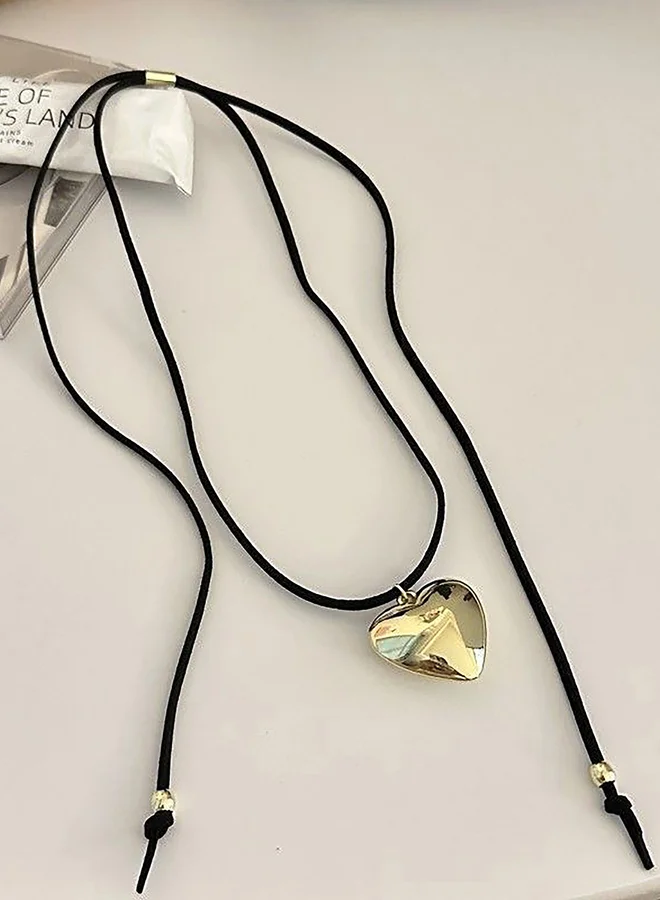 Take Two Set of 2 - Heart Pendant Necklace with Tie Closure