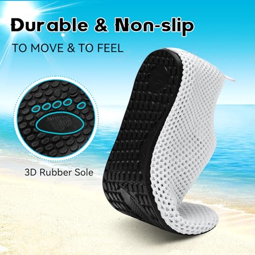 Scurtain Summer Slippers for Women White Shower Slippers Comfy Travel Soft Slippers Wide Rubber House Shoes Beach Swim Water Shoes Size - Image 4