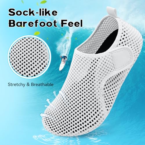 Scurtain Summer Slippers for Women White Shower Slippers Comfy Travel Soft Slippers Wide Rubber House Shoes Beach Swim Water Shoes Size - Image 3