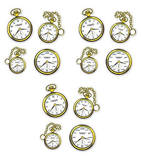 Beistle , 12 Piece Clock Cutouts, 10"-12.75", Black/White/Yellow - Image 3