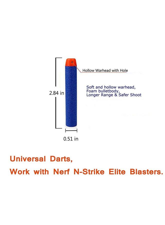 AMOSTING Refill Darts 100Pcs Bullets Ammo Pack For Nerf Nstrike Elite 2.0 Series Dinosquad Compatible With All Elite Blasters Blue - Image 4
