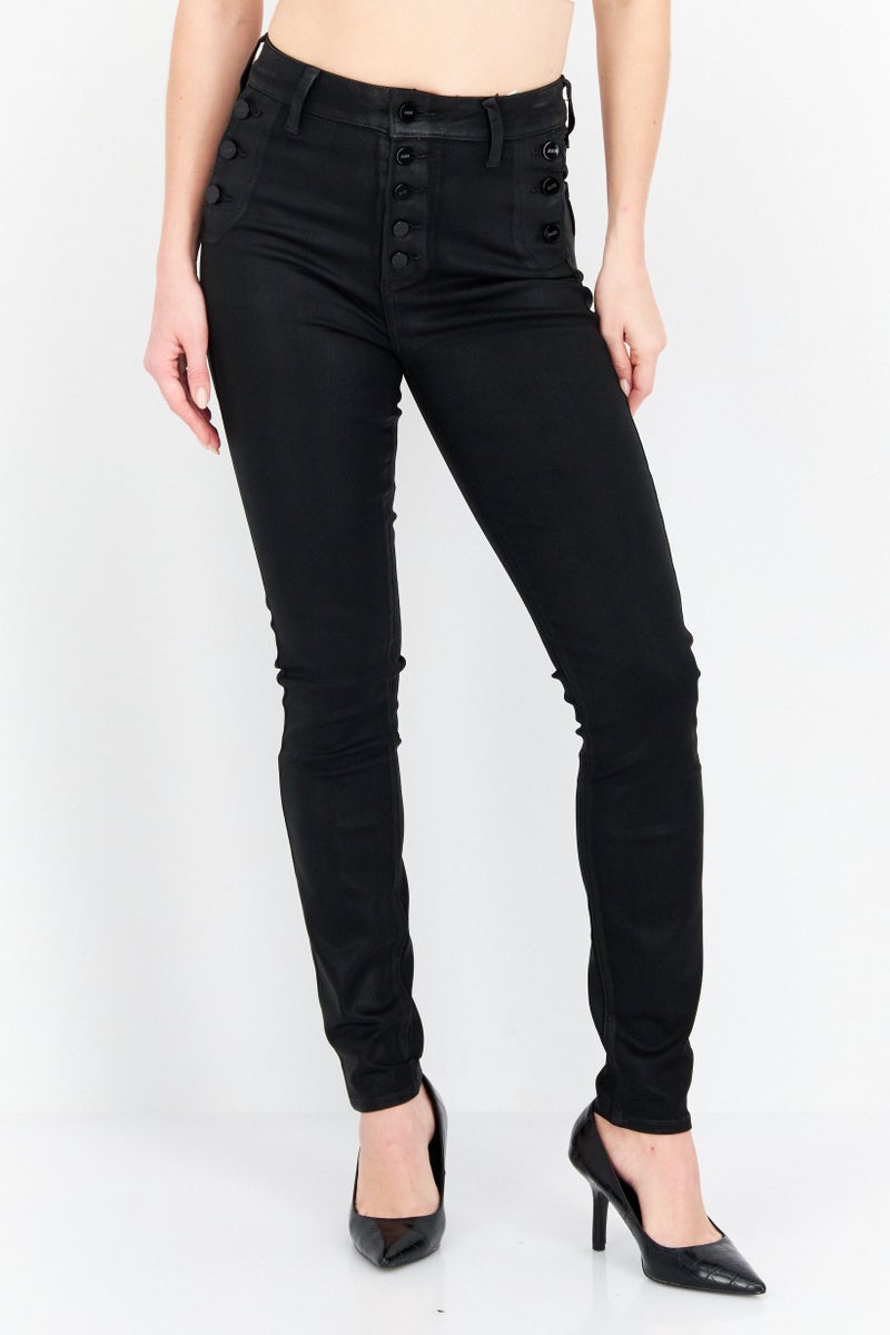 PAIGE Women Skinny Fit Straight Stretchable Solid Jeans, Black - Image 1