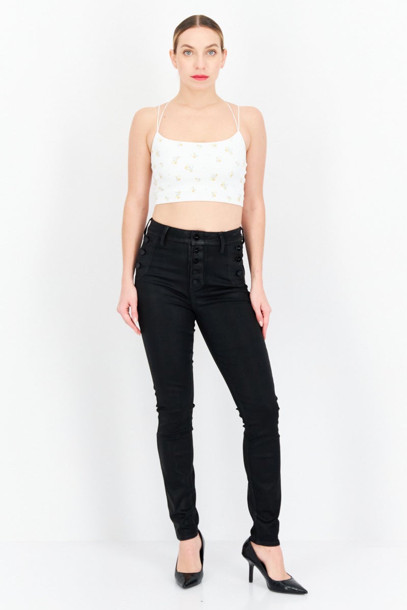 PAIGE Women Skinny Fit Straight Stretchable Solid Jeans, Black - Image 3