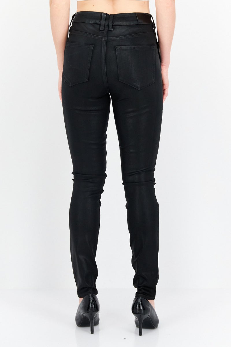 PAIGE Women Skinny Fit Straight Stretchable Solid Jeans, Black - Image 4