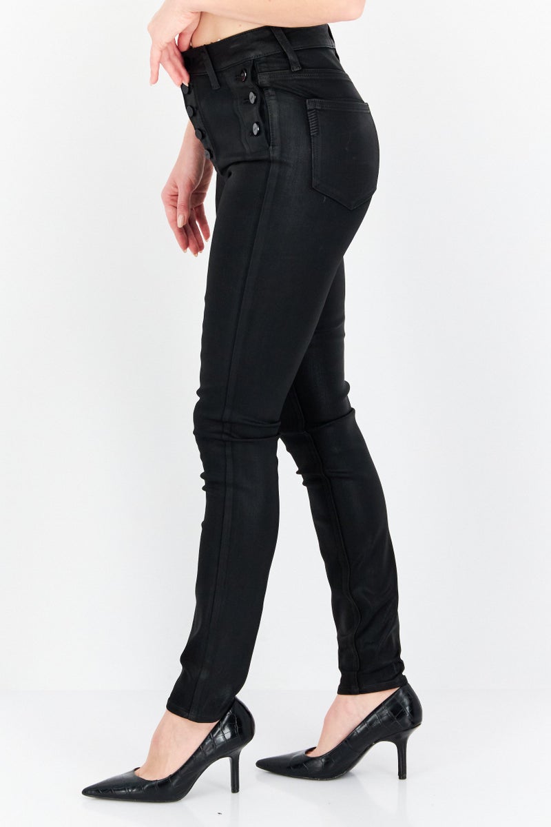 PAIGE Women Skinny Fit Straight Stretchable Solid Jeans, Black - Image 2