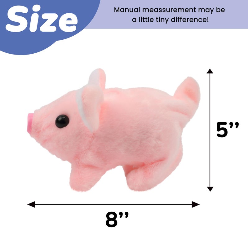 Hopearl Walking Piggy Pet Interactive Crawling Piglet Electronic Plush Toy Pig Oink Twitch Nose Wag Tail Animated Gifts for Toddlers Birthday, Pink, 8'' - Image 2