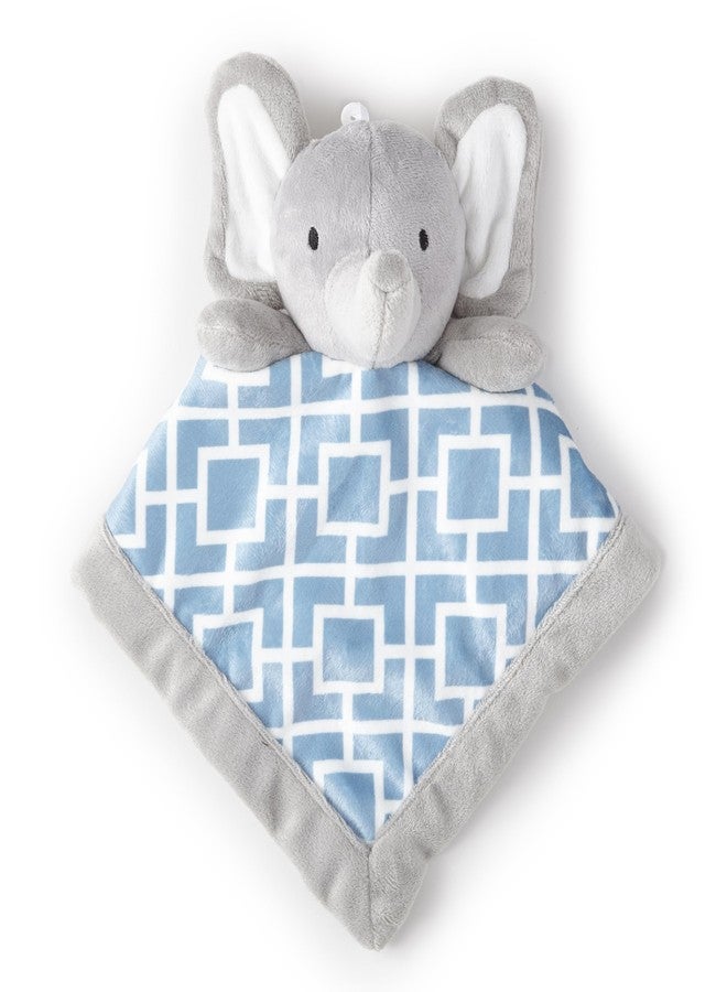 Levtex Home - Baby Elephant Security Blanket - Soft and Cuddly Lovey - Plush - Blue, Grey, White - Nursery Gift - Image 1