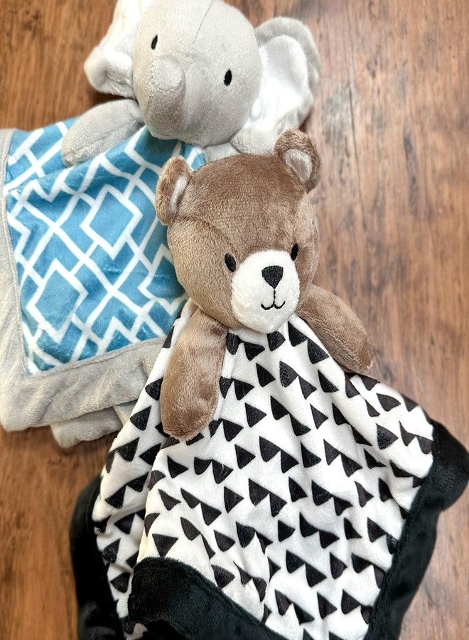Levtex Home - Baby Elephant Security Blanket - Soft and Cuddly Lovey - Plush - Blue, Grey, White - Nursery Gift - Image 2