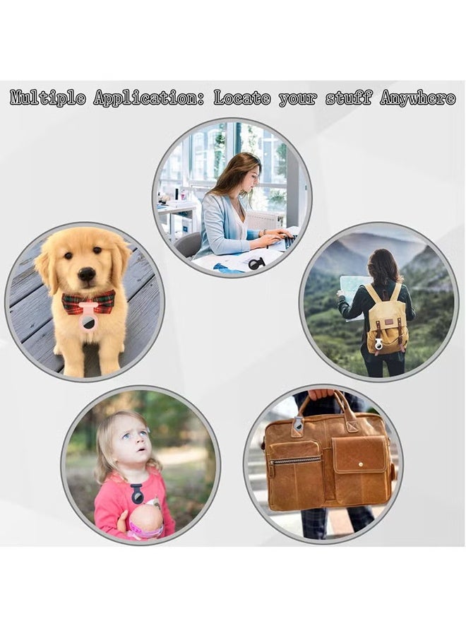 واي جيه 2 قطعة من حقيبة الحماية من السيليكون المخفية ملائمة لبطاقة هواء Apple مع حامل مسمار غير مرئي غطاء بطاقة هواء مضاد للفقد مناسب للأطفال حزمة الظهر والأمتعة القديمة (وردي ورمادي) - Image 5