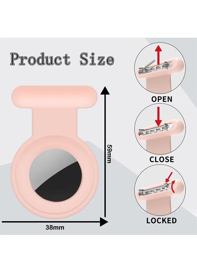 واي جيه 2 قطعة من حقيبة الحماية من السيليكون المخفية ملائمة لبطاقة هواء Apple مع حامل مسمار غير مرئي غطاء بطاقة هواء مضاد للفقد مناسب للأطفال حزمة الظهر والأمتعة القديمة (وردي ورمادي) - Image 2