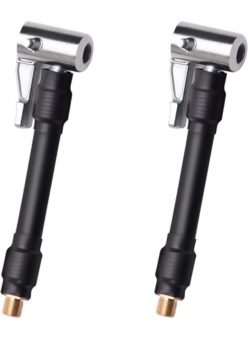 محول خرطوم نفخ الإطارات قطعتين، مشبك هواء 12 سم × 29 سم مع خرطوم مضفر ومحول صمام بريستا لضاغط الهواء، محول صمام لمضخة الإطارات، تحويل الالتواء إلى قفل الاتصال - Image 1