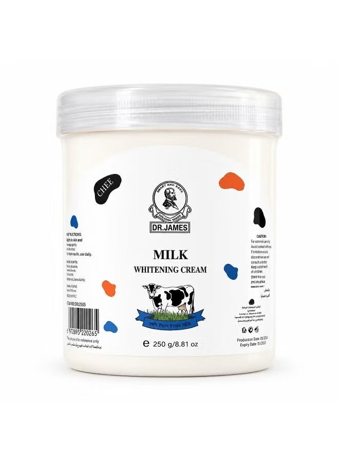 DR. JAMES Milk Whitening & Moisturizing Cream, 250g - Image 1