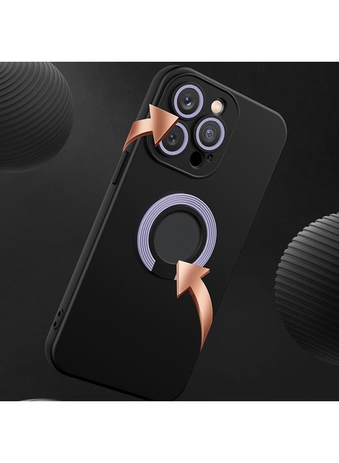 زبون جراب لهاتف iPhone 12 بلون متباين من مادة TPU مع حامل - Image 5