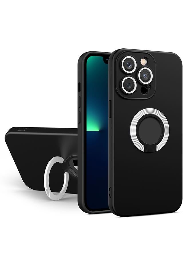 زبون جراب لهاتف iPhone 12 بلون متباين من مادة TPU مع حامل - Image 1