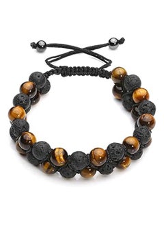 ماركة غير محددة سوار حجر الطاقة 8 ملم عين النمر أصفر/أزرق  - Image 1