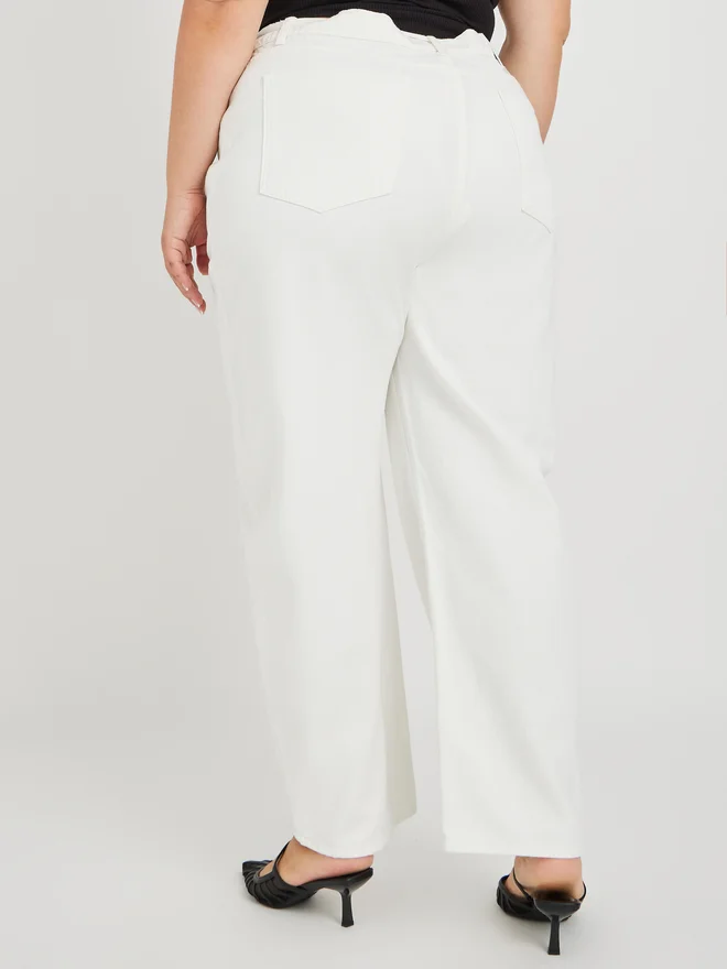 Styli Styli Plus Size High Rise Denim Joggers with Drawstring