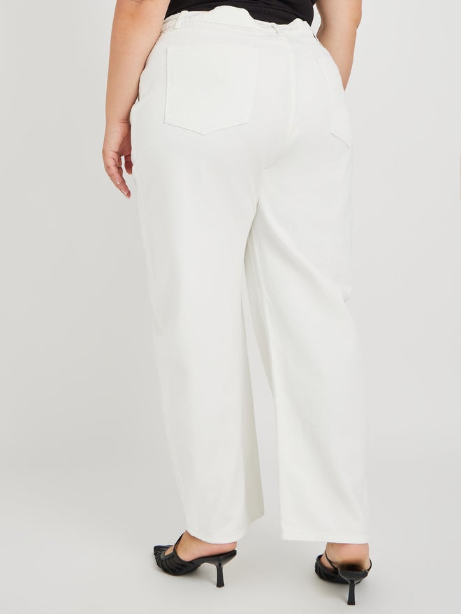Styli Styli Plus Size High Rise Denim Joggers with Drawstring - Image 4
