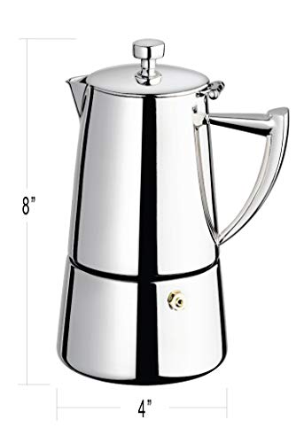 Cuisinox Roma 6-cup Stainless Steel Stovetop Moka Espresso Maker - Image 2