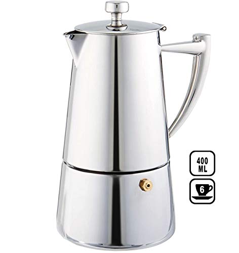 Cuisinox Roma 6-cup Stainless Steel Stovetop Moka Espresso Maker - Image 3