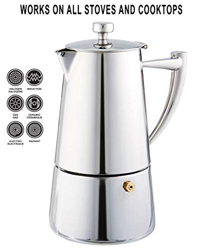Cuisinox Roma 6-cup Stainless Steel Stovetop Moka Espresso Maker - Image 5