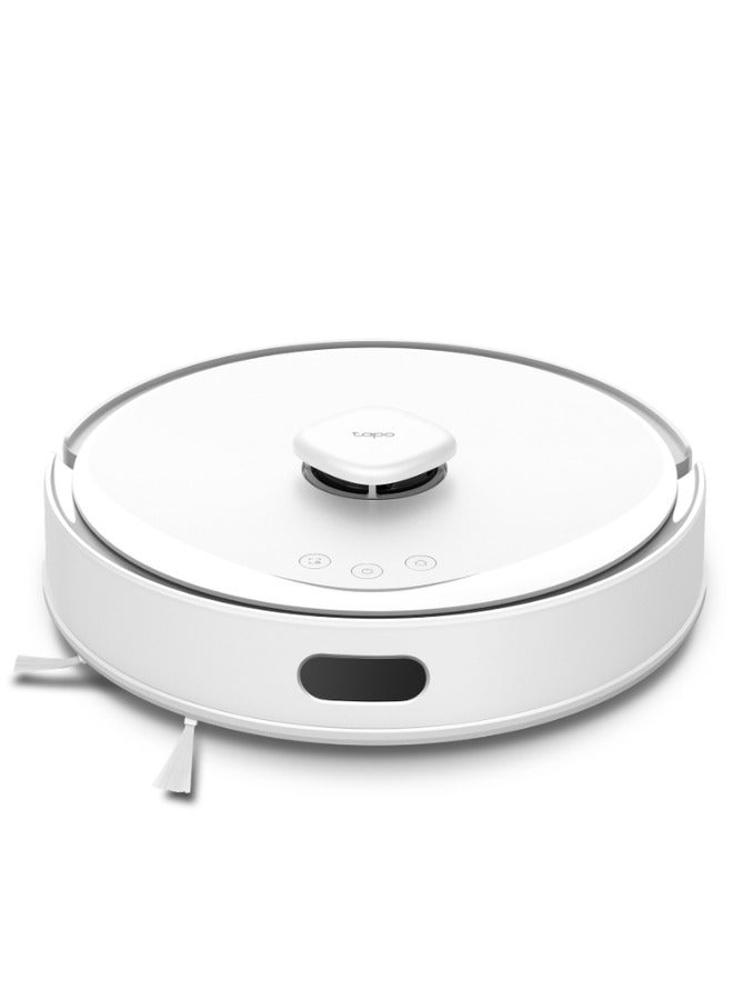 TP-LINK Tapo RV30 Max 5300Pa Hyper Suction Robot Vacuum & Mop with LiDAR+IMU Dual Navigation, Auto-Empty Dock, Smart Cleaning, Multi-Floor Mapping, Carpet Avoidance, and Voice Control for Effortless, Spotless Home Cleaning-White 45 W Tapo RV30 Max White - Image 1