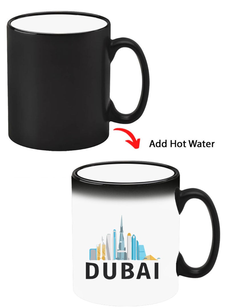 Theodor Color Changing Heat Sensitive Ceramic Mug, Image Revealed When HOT Liquid is Added! Dubai Black - Image 1