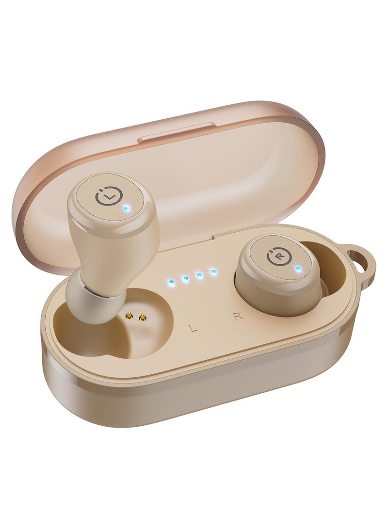 TOZO T10 Wireless Earbuds Bluetooth 5.3 Headphones, App Customize EQ, Ergonomic Design, 55H Playtime, Wireless Charging Case, IPX8 Waterproof Powerful Sound in-Ear Headset Khaki(New Upgraded) - Image 1