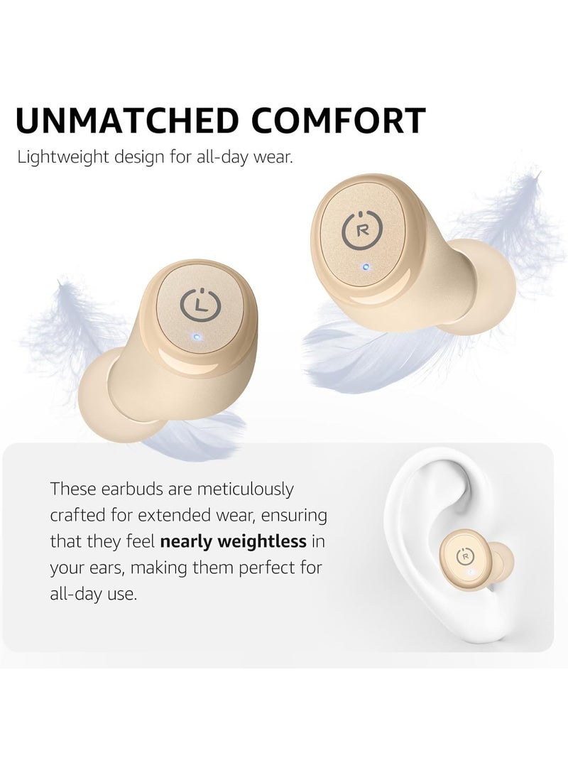 TOZO T10 Wireless Earbuds Bluetooth 5.3 Headphones, App Customize EQ, Ergonomic Design, 55H Playtime, Wireless Charging Case, IPX8 Waterproof Powerful Sound in-Ear Headset Khaki(New Upgraded) - Image 3