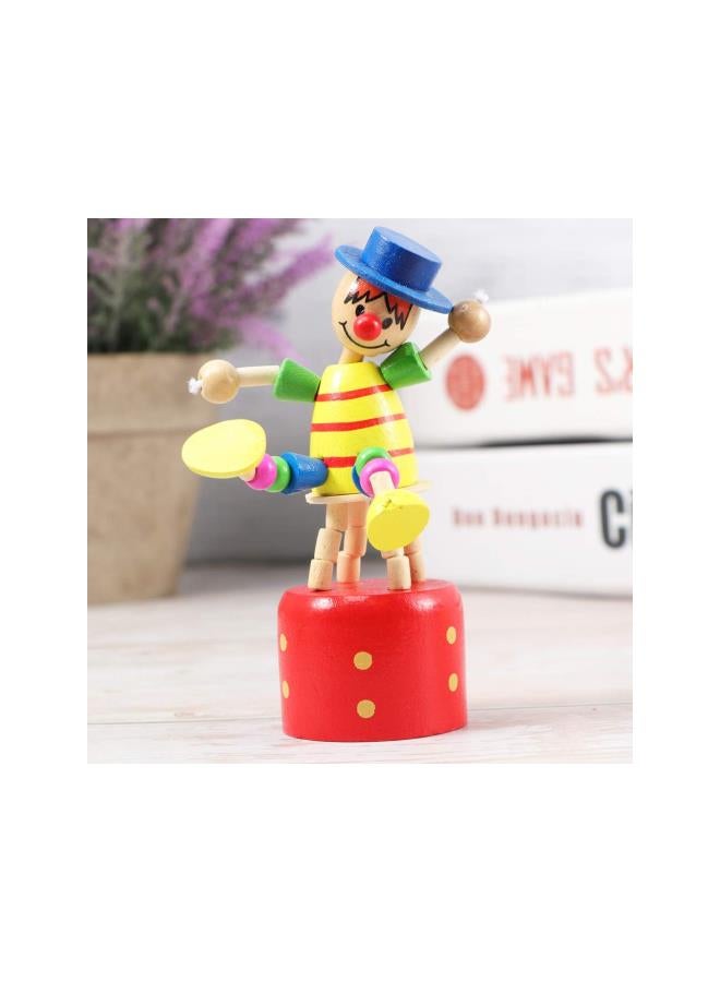 5pcs Wooden Push up Toy Finger Puppets Thumb Press Base Wooden Clown Puppets for Home Office Desk Decoration - Image 5
