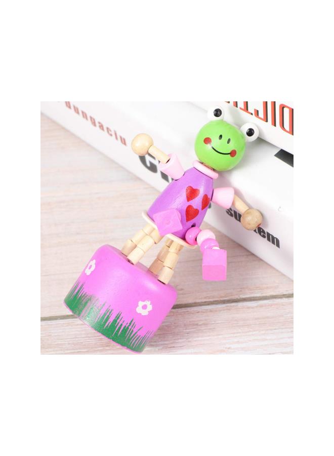5pcs Wooden Push up Toy Finger Puppets Thumb Press Base Wooden Clown Puppets for Home Office Desk Decoration - Image 4