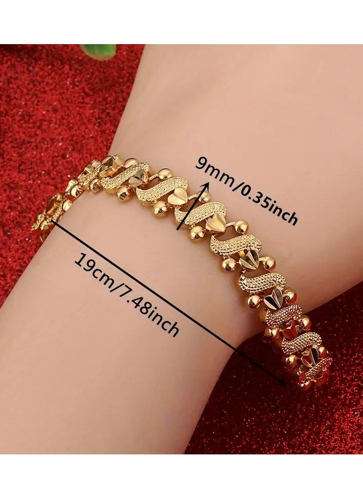 Goolsky Bohemian Elegant Style Women's Romantic Heart Bracelet, 24k Gold Plated, Engagement Wedding Jewelry, Evening Party Decor, Choose Your Color  - Image 4