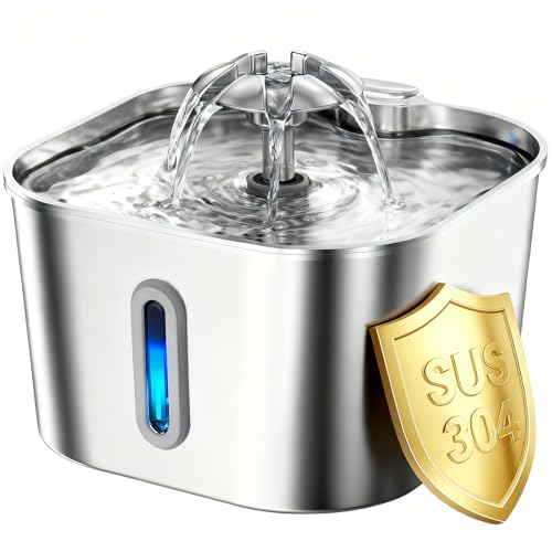 Wonder Creature Cat Water Fountain Stainless Steel, 74oz/2.2L Automatic Quiet Cat Drinking Fountain, Indoor Water Dispenser for Cats, Kittens, Small Dogs and Pets, Circulating Pet Water Fountain - Image 1