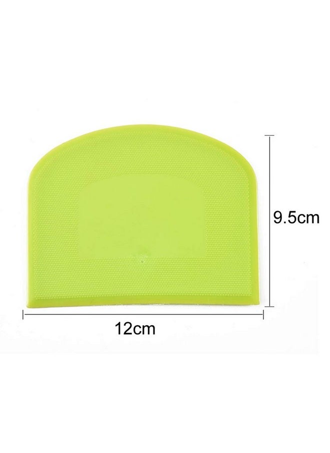 lasenersm lasenersm 2 Pieces Dough Scraper Bowl Food-safe Plastic Dough Cutter Flexible Bench Multipurpose Food Scrappers for Bread Dough Cake Fondant Icing, White, Green  - Image 3