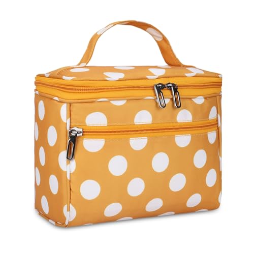 KUKLAR Polyester Waterproof Multifunctional Small Cosmetic Bag for Women, Makeup Bag for Travel, Cosmetic Bag Pouch,Makeup Organizer Perfectly Fit in Any Suitcase Or Big Bag (Yellow) - Image 2