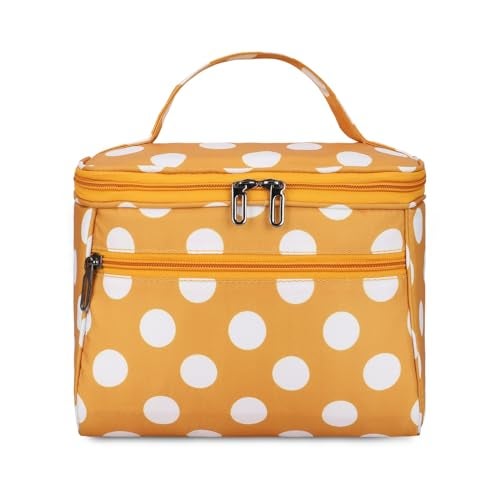 KUKLAR Polyester Waterproof Multifunctional Small Cosmetic Bag for Women, Makeup Bag for Travel, Cosmetic Bag Pouch,Makeup Organizer Perfectly Fit in Any Suitcase Or Big Bag (Yellow) - Image 1