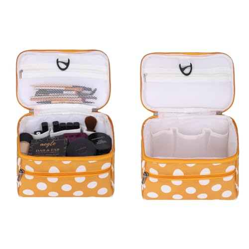 KUKLAR Polyester Waterproof Multifunctional Small Cosmetic Bag for Women, Makeup Bag for Travel, Cosmetic Bag Pouch,Makeup Organizer Perfectly Fit in Any Suitcase Or Big Bag (Yellow) - Image 3