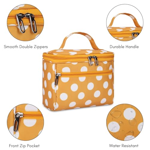 KUKLAR Polyester Waterproof Multifunctional Small Cosmetic Bag for Women, Makeup Bag for Travel, Cosmetic Bag Pouch,Makeup Organizer Perfectly Fit in Any Suitcase Or Big Bag (Yellow) - Image 4