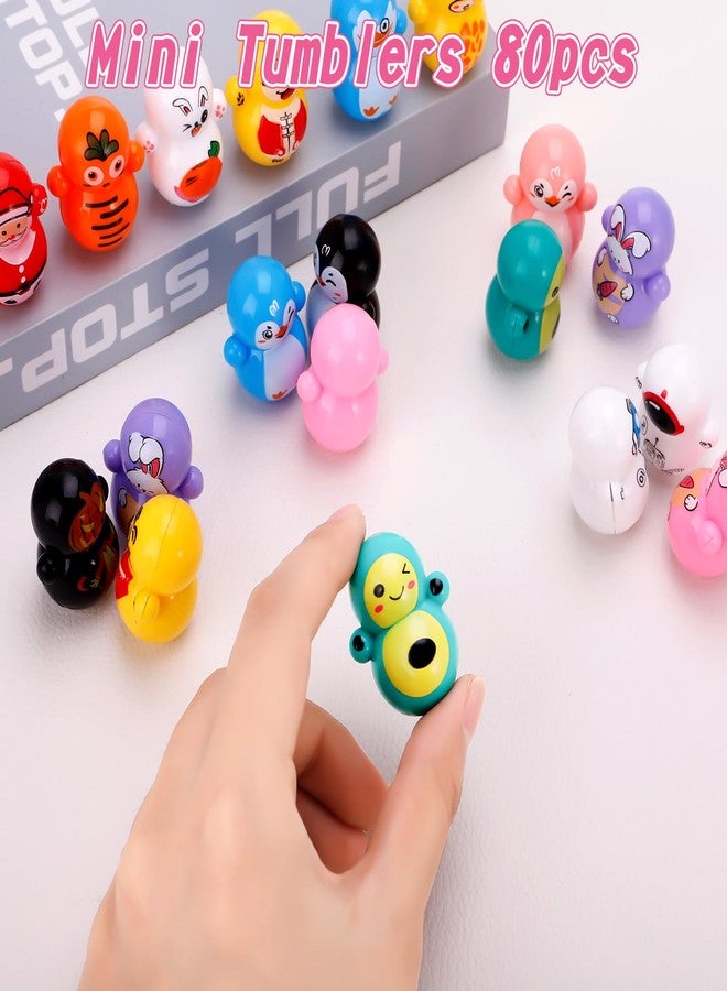 Fuyamp Mini Tumbler Toys 80 PCS Mini Animal Toy Party Favors Toy for Kids Birthday Party Toys Self-righting Doll Bulk Toys for Boys and Girls - Image 5