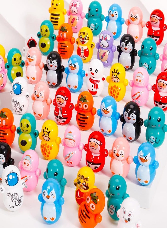 Fuyamp Mini Tumbler Toys 80 PCS Mini Animal Toy Party Favors Toy for Kids Birthday Party Toys Self-righting Doll Bulk Toys for Boys and Girls - Image 1