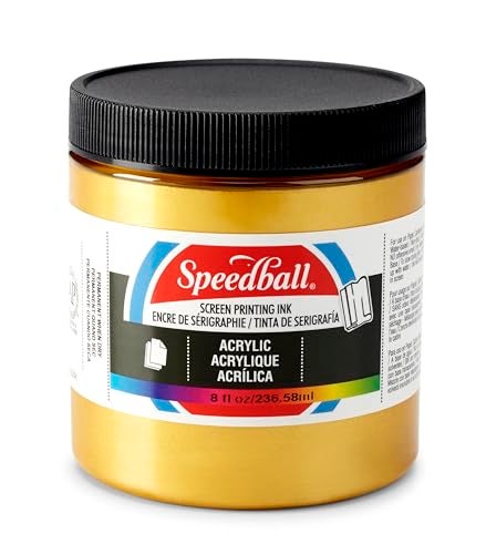 Speedball 004628 Acrylic Screen Printing Ink, 8 fl. oz., Gold - Image 2
