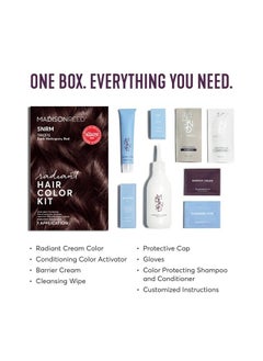 Madison Reed Radiant Hair Color Kit, Permanent Hair Dye, 100% Gray Coverage, Ammonia-Free, Trieste Red 5NRM Dark Mahogany red, Pack of 1  - Image 1
