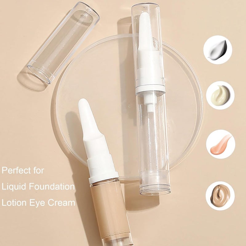 Qeuly Qeuly 6 Pack Airless Pump Jars Travel Foundation Container Travel Size Eye Cream Dispenser Empty Refillable Cosmetic Pump Bottles for Lotion Skincare Serum 15ml  - Image 3