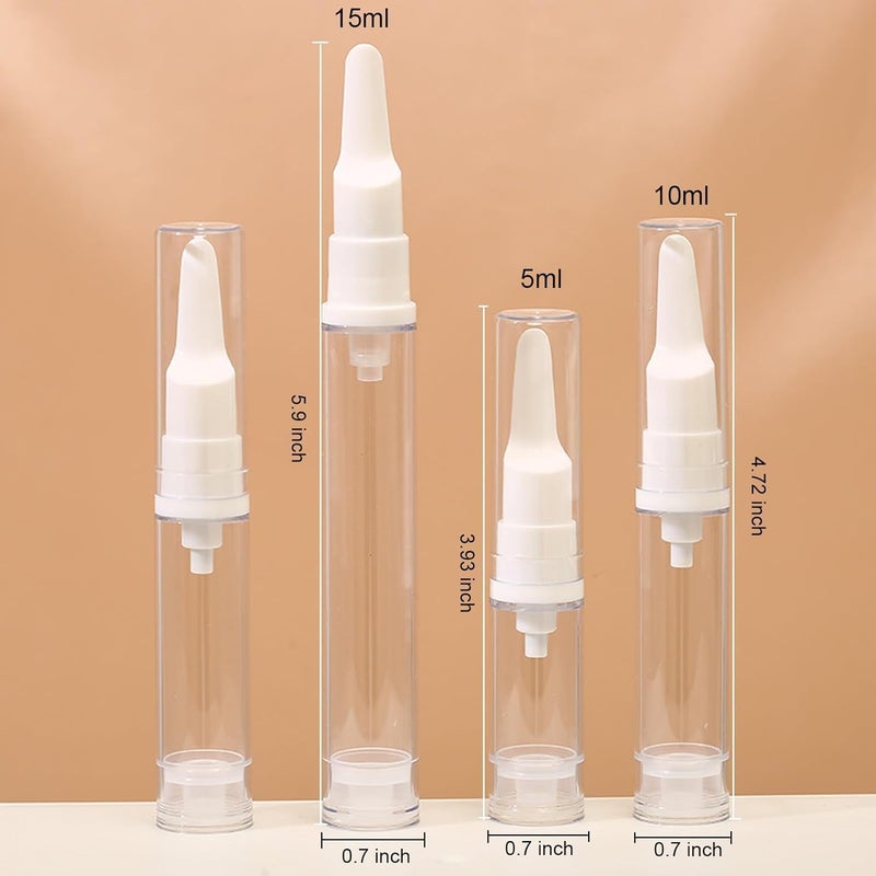 Qeuly Qeuly 6 Pack Airless Pump Jars Travel Foundation Container Travel Size Eye Cream Dispenser Empty Refillable Cosmetic Pump Bottles for Lotion Skincare Serum 15ml  - Image 5